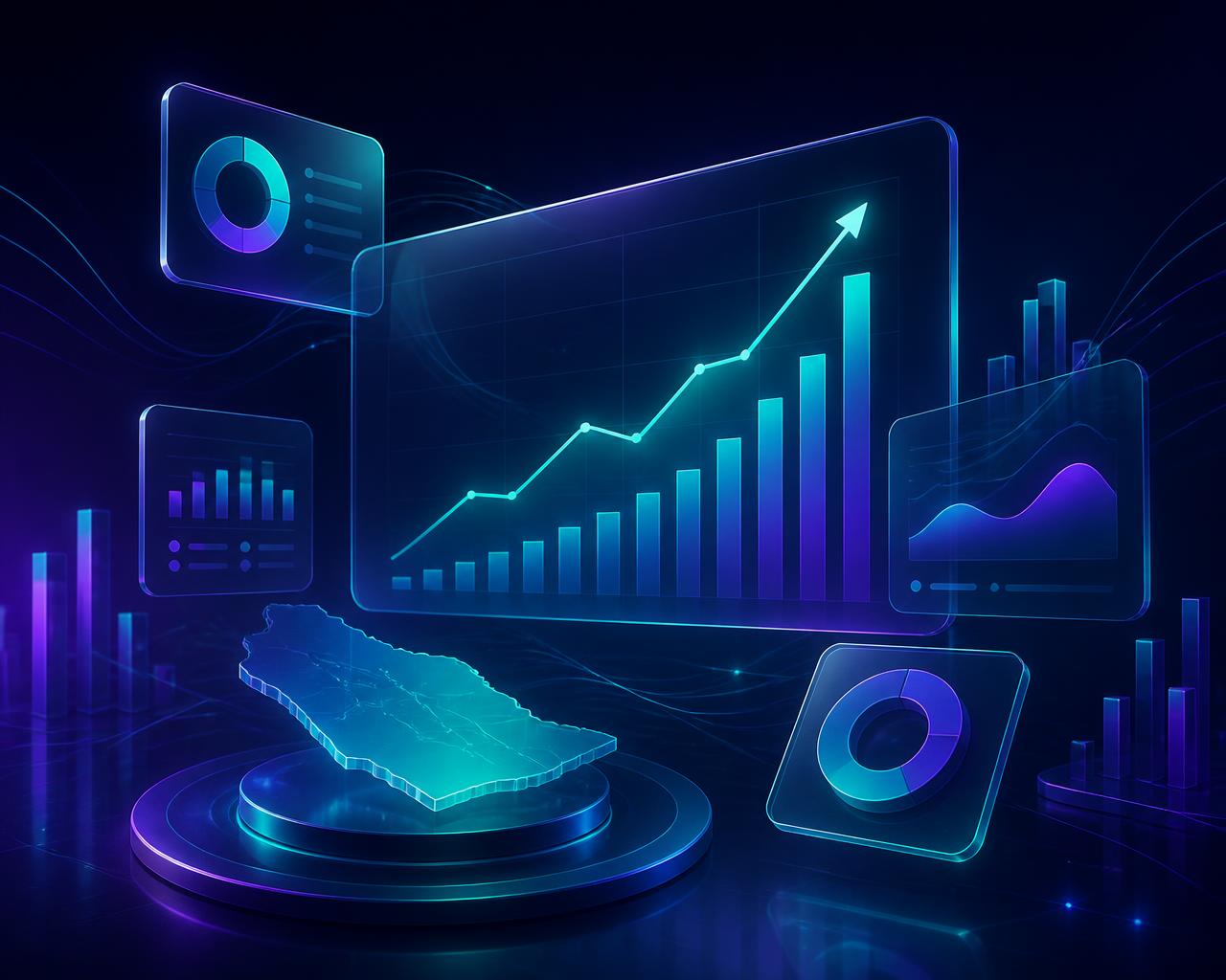 لوحة أداء رقمية تعرض نمو العائد على الاستثمار لحملات هيليوم في السوق السعودي